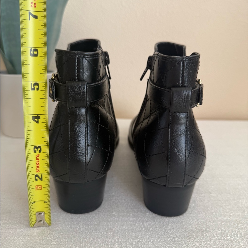 New Unisa Palize 3 Black Quilted Faux Leather Heeled Ankle Boots - Picture 11 of 13